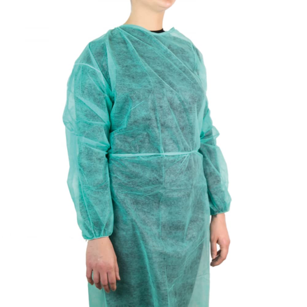 Mediawave Store - Pack Camici Monouso Visitatore e Paziente Dispositivo Medico Classe I, Grembiule Con Elastici, Camice da Lavoro Usa e Getta, 100% Polietilene, Igiene (1)