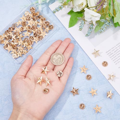 Image of SUPERFINDINGS Alloy Star Badge Lapel Pin Brooches Military Award Pins July Memorial Day Stars for Backpack Clothes