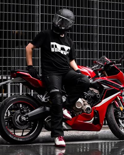 ILM Motorcycle Motocross Riding Pants Mens Detachable Waterproof Liner CE Armored All Season Model PO1N Black - Thumbnail 2