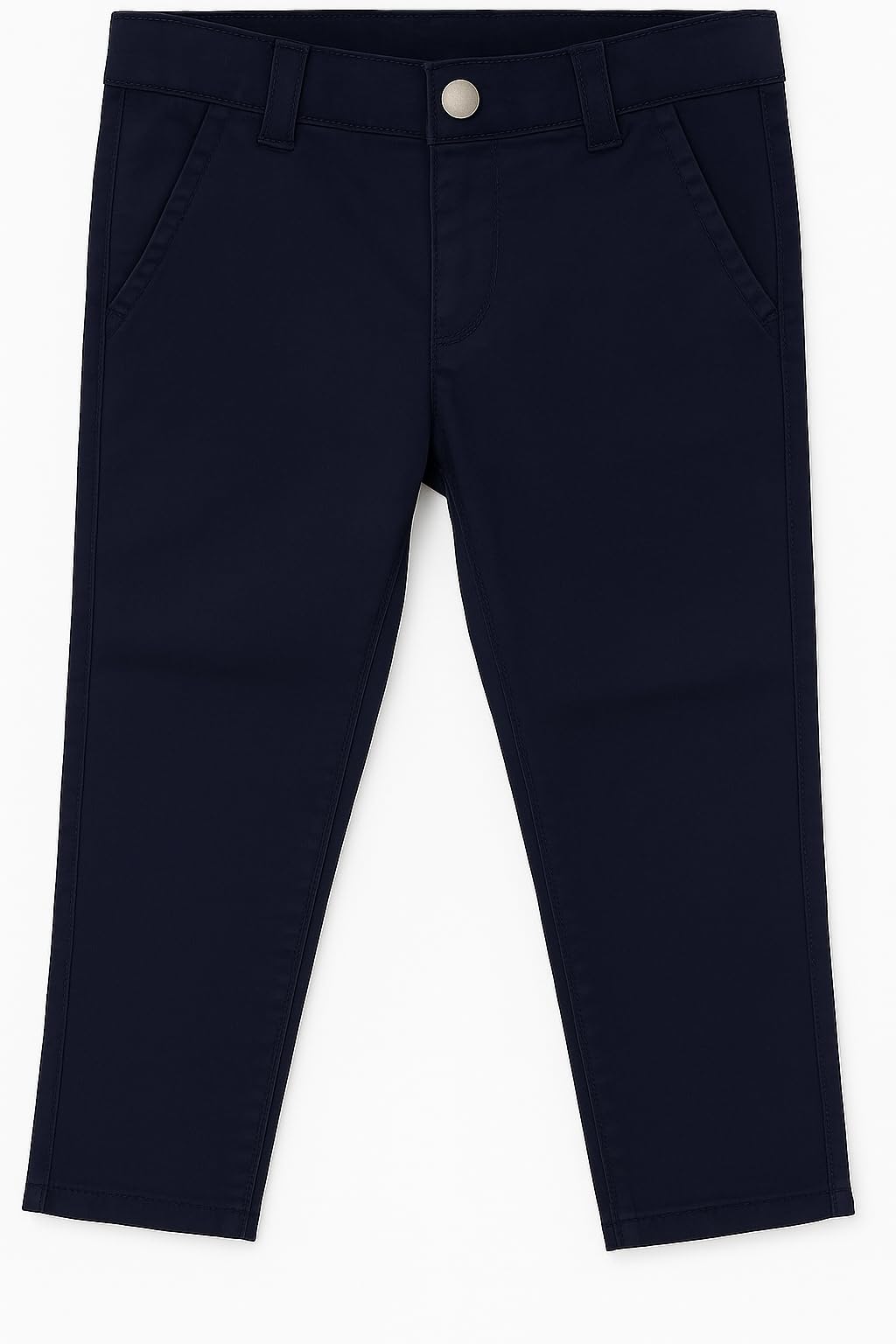 Mayoral Pantaloni Chino Slim Bambino 6-24 Mesi Blu Navy in Cotone con Vita Regolabile, Tasche e Chiusura con Bottone e Zip, 522