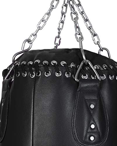 Image of Invincible Pro Gear Leather Boxing Bag (All Black, 100 cms. x 35 cms. 25 KGS)