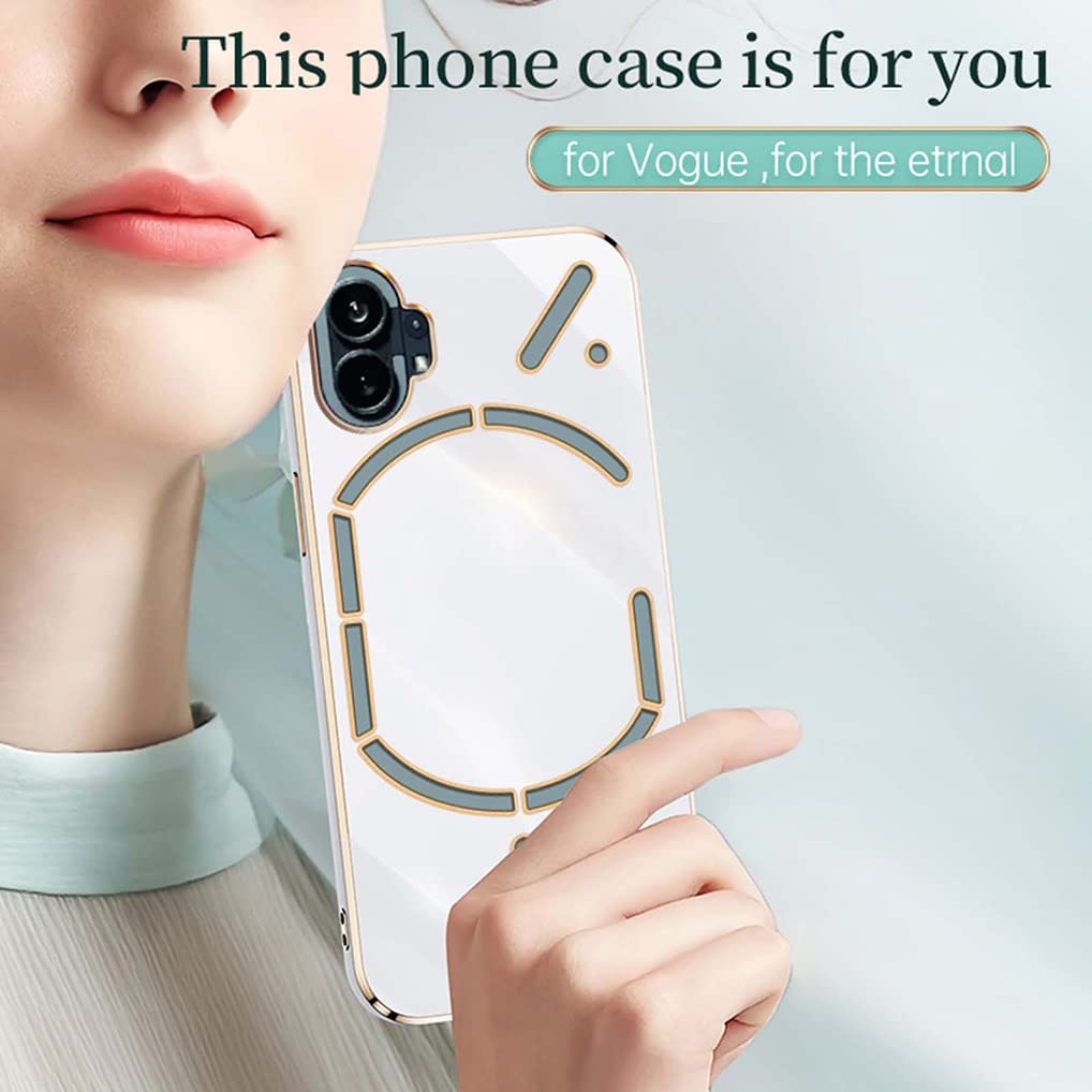 SEAHAI Cover per Nothing Phone (2), Custodia Protettiva Ultra Sottile ed Elegante in Silicone TPU Flessibile, Glitter Placcatura Phnom Penh Design Cover Antiurto Case, Rosa