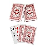 DNB 2 Deck Canasta Cards - 2 Decks Red Playing Cards with Point Values - Includes Canasta and Hand and Foot Rules