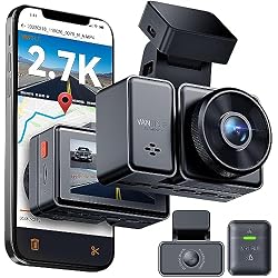 Vantrue E2 Dash Cam Front and Rear, 2.7K Upgrade Rear Cam, Dual STARVIS, 2.7K + 2.7K Dash Camera for Cars, Voice Control, WiFi, GPS, Night Vision, 24H Parking Mode, G-Sensor, 2.45
