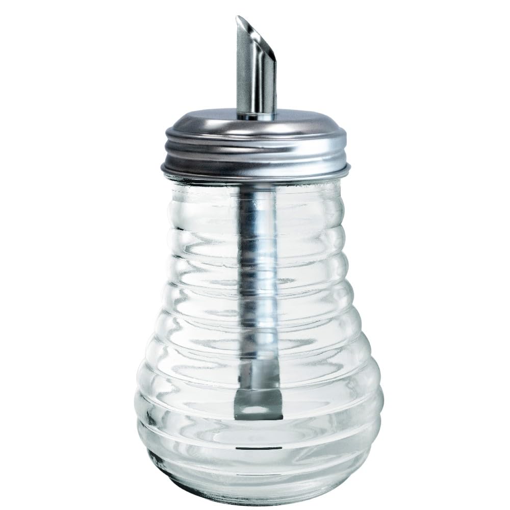NERTHUS FIH 1369 Glass Sugar Bowl with Dispenser Stopper – Design with Tube for Easy Dosing, Ideal for Kitchen or Cafeteria