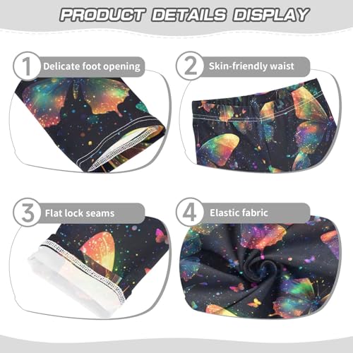 Boccsty Bright Butterflies Girls Leggings Kids Yoga Pants Dance Active Tights 4T3