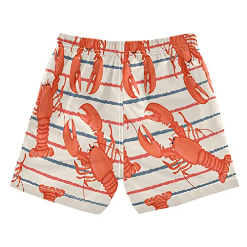 Seafood Marine Lobster Boys Swim Trunks Summer Toddler Beach Board Shorts Kids Swimsuit Swimwear L2