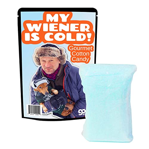 My Wiener is Cold Cotton Candy – Gourmet Food Gifts for Men – Funny Gag Gift for Dachshund Lovers – Blue Blueberry Flavor – Dog Owner Gifts for Women