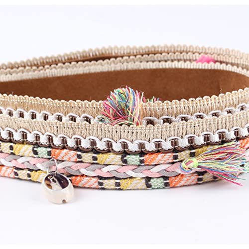 Cybling Hat Bands For Women Fedora Ethnic Ribbon Rope Beads Decor Diy Handmade Dress Belt Shell Tassel Cowboy Hats Colorful #TOP6