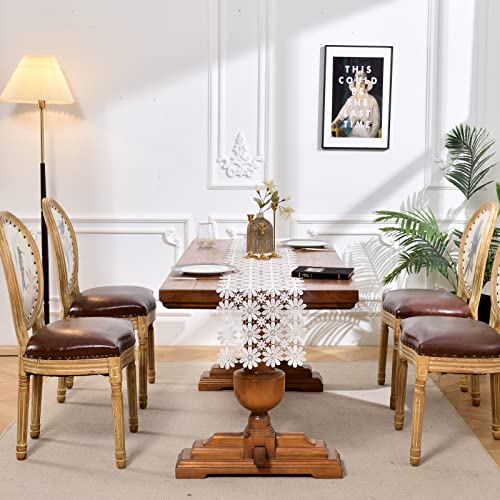 Vetableclothlve White Lace Table Runner, Summer Table Runners 60Inches Doilies For Furniture,Tea Coffee Dining Table Runner Doilies,Brunch Buffet Decorations,Wedding Party Table Dector #TOP2