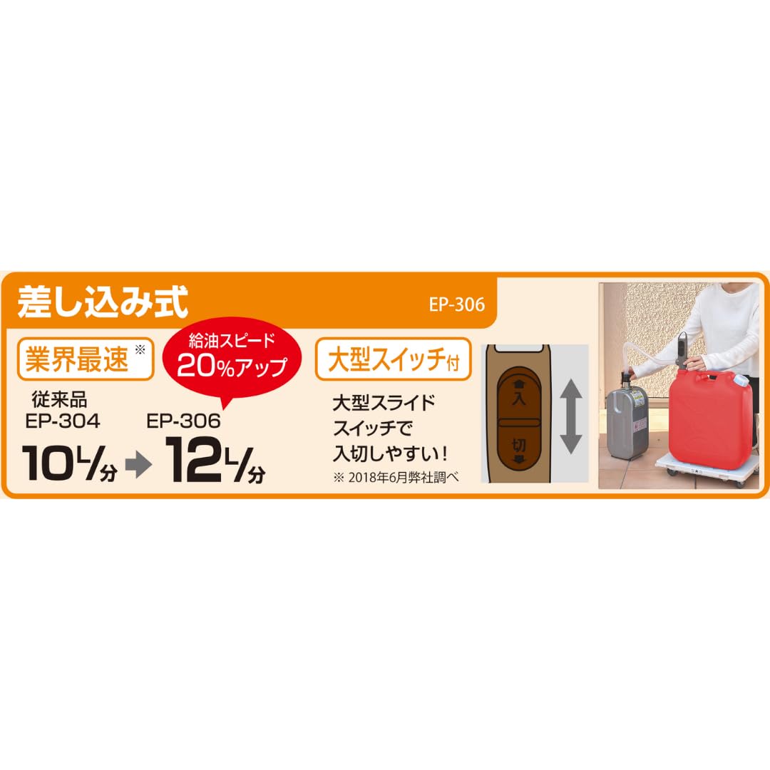 Amazon.co.jp: 工進(KOSHIN) 乾電池式 灯油 ポンプ EP-306 自動