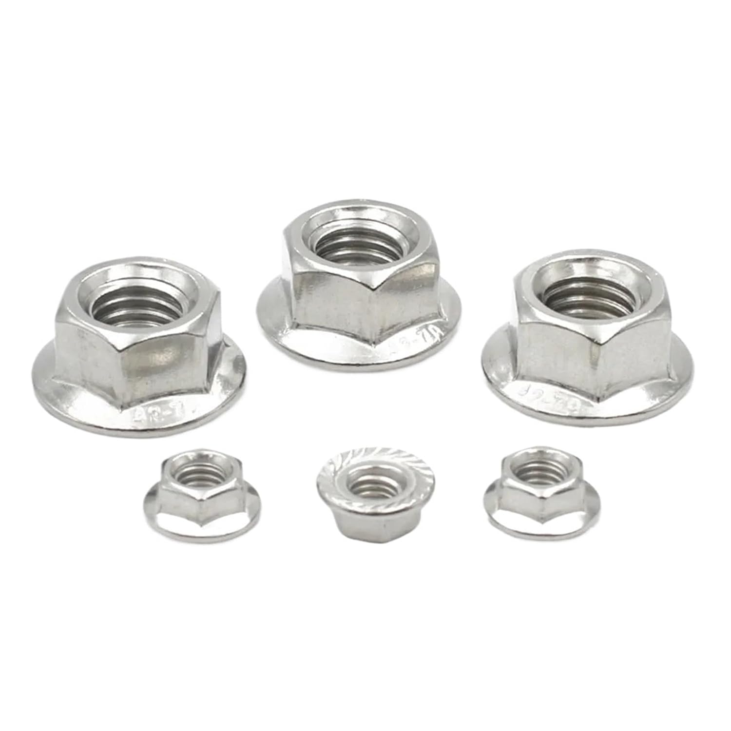 Hexagon Flange Nut 304 Stainless Steel DIN6923 Hexagon Flange Nut Pinking Slip Locking M3-M20(M12 (10pcs))