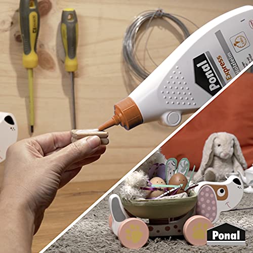 Ponal Express Holzleim, transparent und schnell trocknender Holzkleber für vielseitige Verleimungs- & Bastelarbeiten, wasserfester Leim in praktischer Flasche, 1x550g – Bild 6