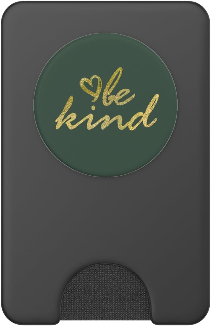 Yellow Be Kind Hunter Green PopSockets PopWallet for MagSafe