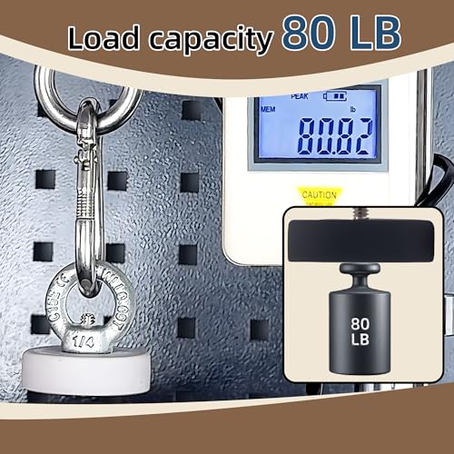 Image of Magnetpro Paired Super Strong Rubber Coated Mounting Magnets Anti-Scratch Anti Corrosion, Magnetic Base Over 80LB Heavy Duty Size 2 inch *0.6 inch with 1 /4 inch-20 Male Thread and Nut for Furniture, PTZ, Camera