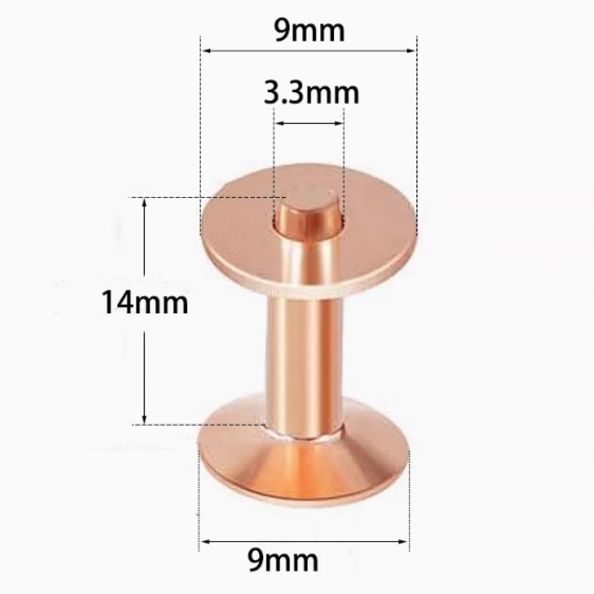 YJIUYUANQ 80sets (2 Color) Solid Brass Copper Burrs Rivets Washers Solid Brass Rivets Studs Permanent Tack Fasteners,9×3.3×14mm