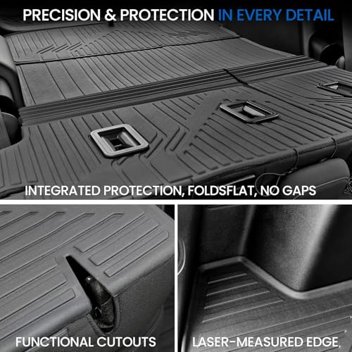 Image of Cargo Mat with Backrest Mat for 2025-2026 Chevy Equinox(Only Gas) /GMC Terrain, All Weather TPE Trunk Cargo Mat Car Accessories for Chevrolet Equinox