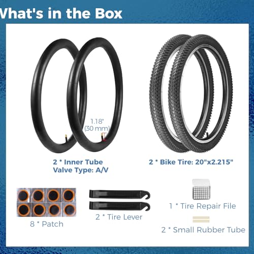 Yeesport 20x2.125 Knobby Tread Tire Set