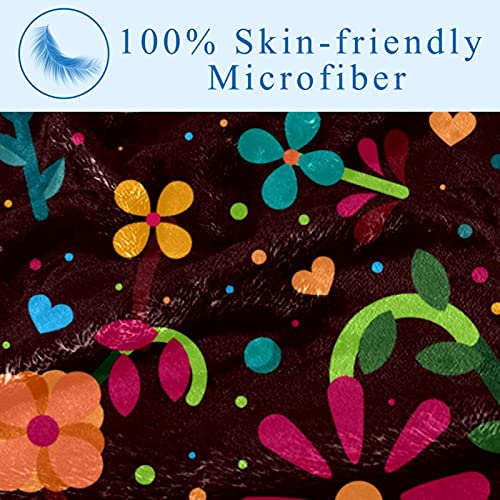 Couverture douce à motif fleurs dessin animé pour lit 150x100 cm - 4