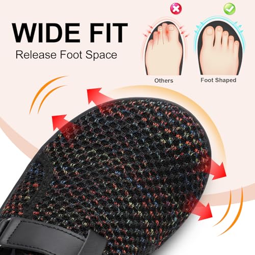Image of Spesoul Wide Womens Walking Shoes Adjustable Diabetic Shoes Breathable Zero Drop Barefoot Shoe Neuropathy Edema Nursing Shoe Wide Width Sneakers