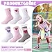 Utensilsto 6 Paar Herz Tennissocken für Mädchen Sportsocken Kinder 32-36 Tennis Socken mit Herz Crew Socks Laufsocken Sport Socken for Kinder