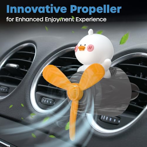Image of Pilot Car Air Freshener, Cute Duck Car Vent Clip Air Freshener with 4 Fragrant Tablets Automotive Air Outlet Fan Diffuser, Automotive Interiors Vent Decoration (Pilot Duck)