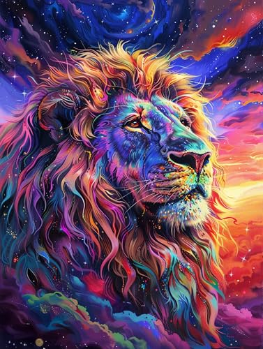 FLAJZ Diamond Painting, Diamond Painting Erwachsene, Löwe Diamond Painting...