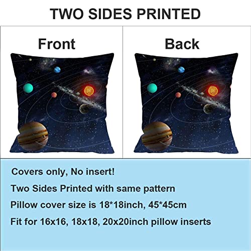 Guhoo Space Planet Outdoor Throw Pillow Covers 3D Universe Solar System Linen Square Cushion Cover Accent Pillows Case 18X18 Inch Set Of 4 For Living Room Sofa Couch Bedroom Home D¨¦Cor #TOP1