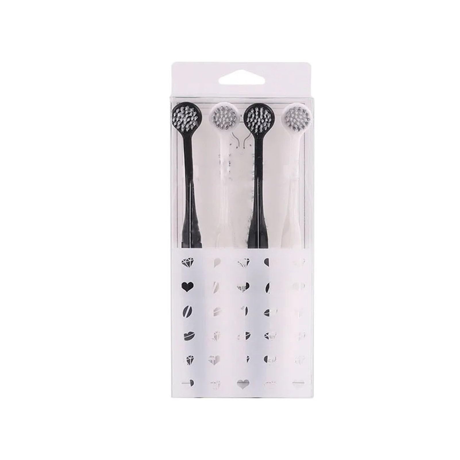 KUNYOS Manual toothbrush Spiral Pattern Soft Bristled Adult Toothbrush Small Round Head Black and White Teeth Whitening Cleaning Care Brush Brush