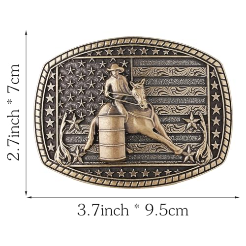 Image of Cowboy Belt Buckle for Men Western Cowgirl Rodeo Longhorn Bull Belt Buckles