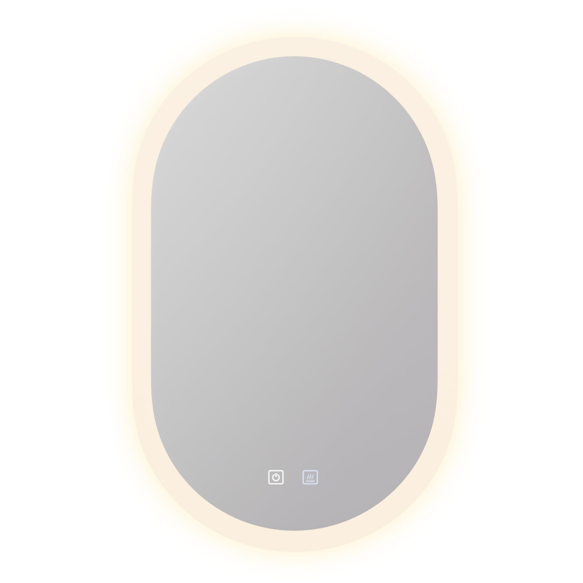 blumfeldt Caledonian Espejo de Baño con Luz Led - Espejo Antivaho Regulable, 3 Colores, Botón Táctil, Montaje Vertical, 45×80 cm