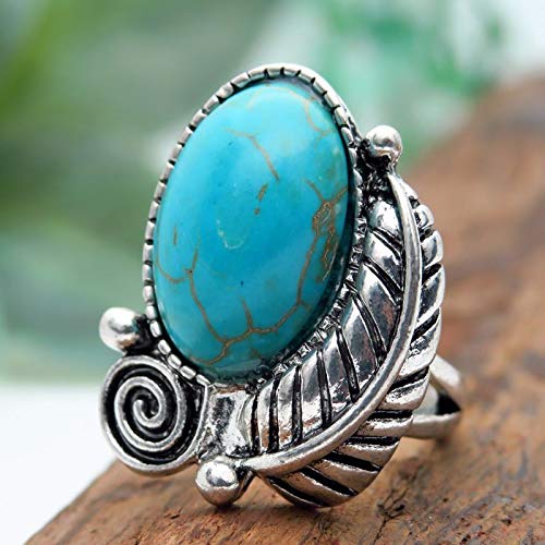 Bague motif feuille de turquoise bohème pour vos looks d'été