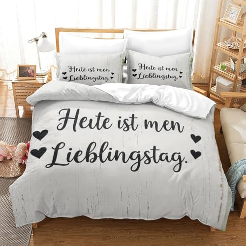 Housse de Couette 3D Impression Parure de Lit King Microfibre Allemand - 3