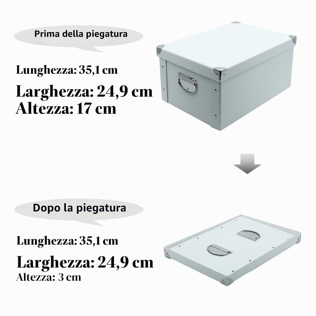 GUOZI Scatola portaoggetti pieghevole, scatola dei ricordi decorativa con coperchio e angoli rinforzati in metallo, contenitore per documenti in cartone con manici, scatola regalo per souvenir,
