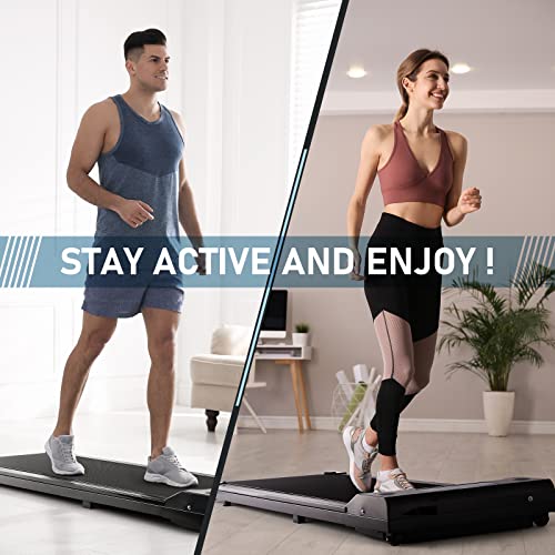 Gallelife 2 in 1 Under Desk Treadmill, Powerful and Quiet Walking Pad with Remote Control. Portable, Slim, Compact and Installation-Free Walking Jogging Running Treadmill for Home Office