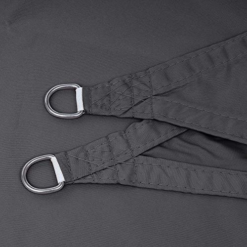 Voile d'ombrage triangulaire grise toile anti-UV imperméable 3m
