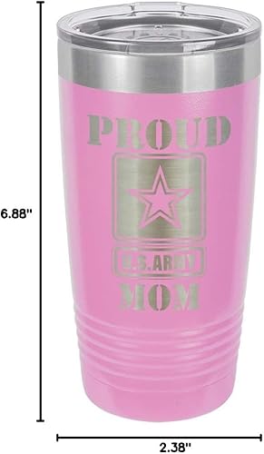 Miniatura 10 de PROUD ARMY MOM LIGHT PURPLE Vaso de bebida de 20 oz con pajita  Taza de viaje grabada con láser con citas divertidas  Comparar con Yeti Rambler