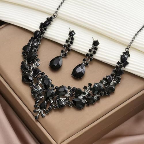 Image of Shining Diva Fashion Stylish Design Fancy Crystal Necklace Jewellery Set for Women | Trendy Celebrity Inspired Jewellery