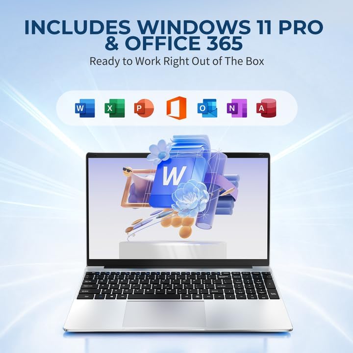 2026 Laptop Computer, 15.6 Inch Windows 11 Pro Laptops with Office 365, 16GB RAM 512GB SSD, Traditional Portable Lap top with Core M3 Processor and Built-in Cooling System for Business & Students thumbnail