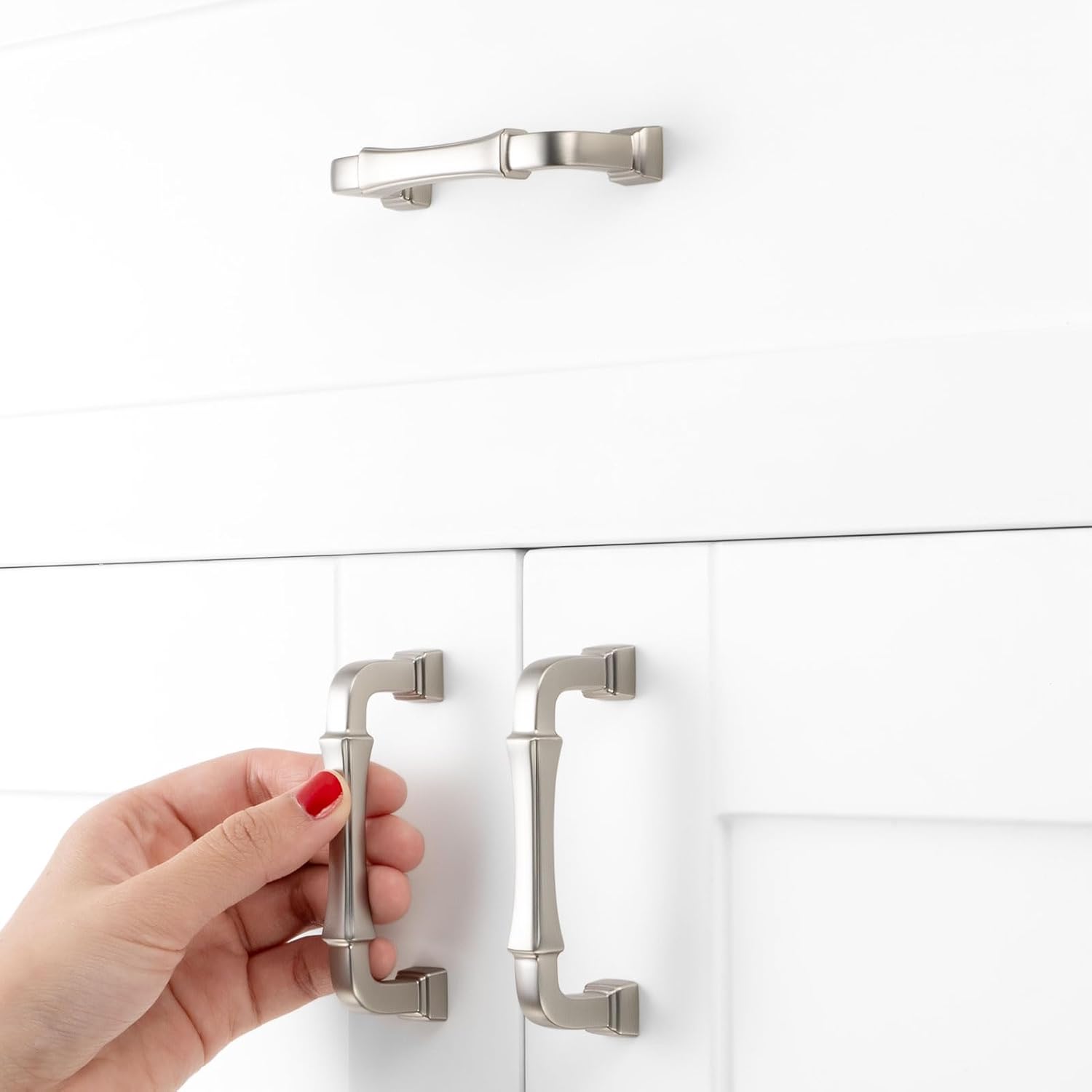 10 Pack 3 Inch Brushed Nickel Cabinet Pulls Satin Nickel Cabinet Handles Nickel Drawer Pulls 3175 Cabinet Hardware for Kitchen Cabinets Drawers Bedroom Dresser Bathroom Vanity