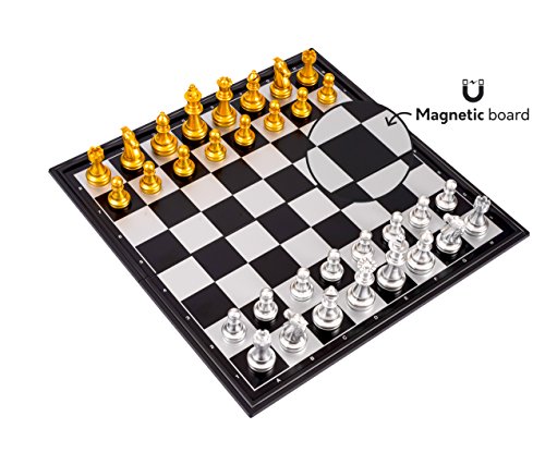 Magnetic Travel Chess Set With Board That Becomes A Storage Compartment – Great Travel Toy Set By Big Mo’s Toys #TOP2