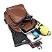 Hebetag PU Leather Sling Crossbody Bag for Men Women Small Shoulder Pack Cross Body Chest Bags with USB Charging Port Headphone Plug Outdoor Travel Hiking Camping Daypacks Brown