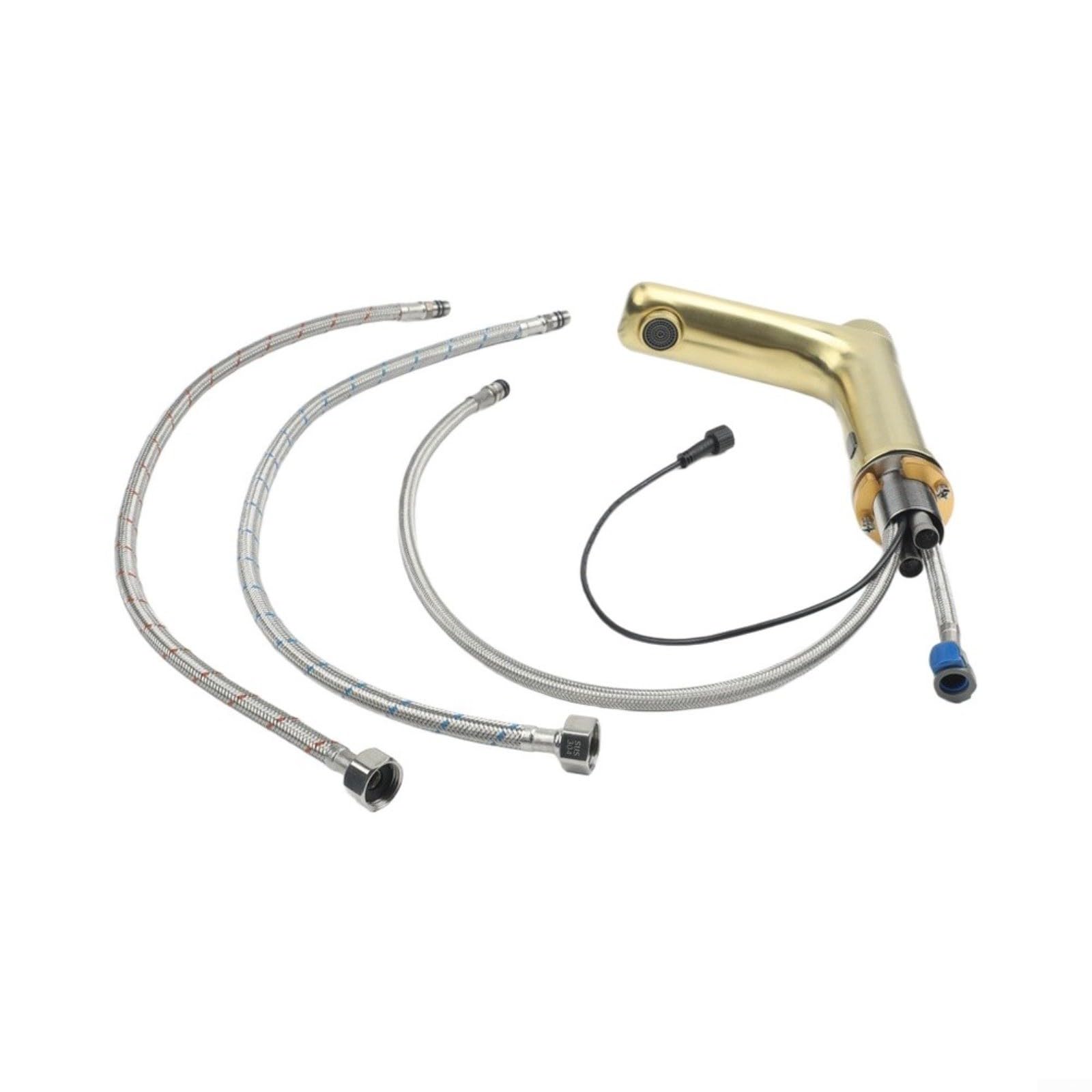 Grifo de sensor infrarrojo, grifo mezclador sin contacto, grifo de lavabo de baño con control de agua fría y caliente, activación automática del sensor, volante ergonómico antideslizante
