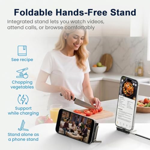Image of Verilux 2 in 1 Type C to Lighting Fast Charging Adapter with Phone Stand | 27W Lighting to Type C Converter, Supports 480Mbps Data Sync, Adapter with Zinc Alloy Connector