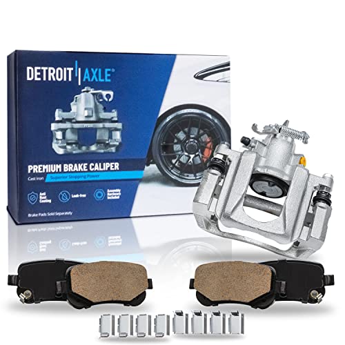 Image of Detroit Axle - Rear Ceramic Brake Pads Left Disc Caliper Replacement for 2008-2012 Chrysler Town Country Dodge Grand Caravan VW Routan - 3pc Set