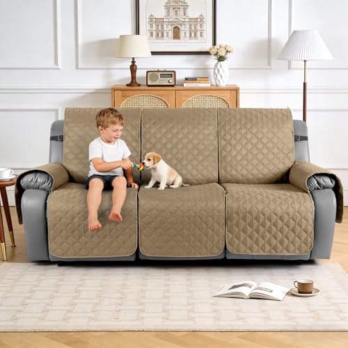 Image of TAOCOCO Waterproof Recliner Covers, Suitable for Pets and Kids(3 Seater, Camel)