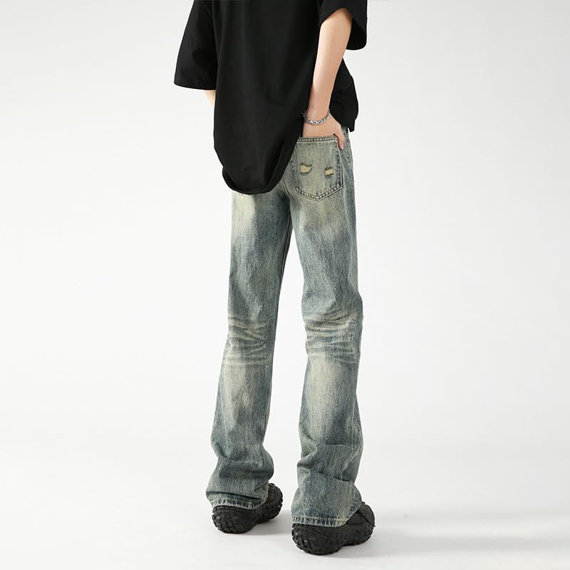 Men's Jeans Vintage Straight Leg Denim Casual Pantspants4
