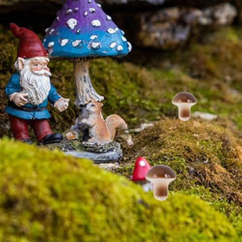 Image of balacoo Mini Mushroom Bonsai Mini Mushroom Figurines for DIY Terrariums Fairy Garden Accessories Outdoor Mushrooms Garden Stake Yard Decor for Potted Plants Bonsai and Succulent Displays