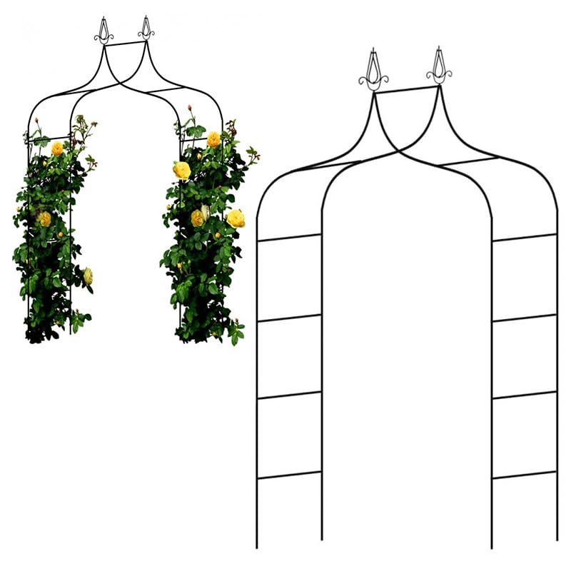 Gartenpergola Metall Bogen 262x150cm Rankhilfe für Rosen, Clematis, Wein & Efeu – dekorativer Eingangsbogen für Garten, Hochzeit oder Terrasse – wetterfestes Rankgestell – romantische Gartendeko
