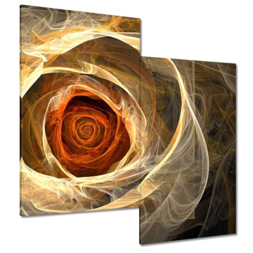 Peinture imprimée sur toile fractal rose 60x60cm déco murale salon